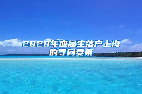 2020年应届生落户上海的导向要素