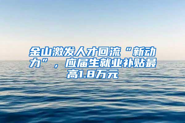 金山激发人才回流“新动力”，应届生就业补贴最高1.8万元