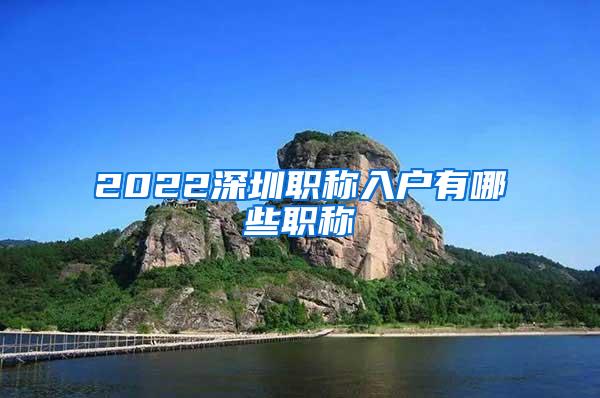 2022深圳职称入户有哪些职称