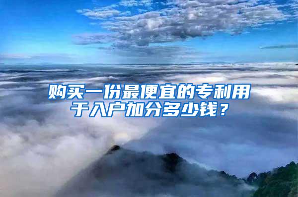 购买一份最便宜的专利用于入户加分多少钱？