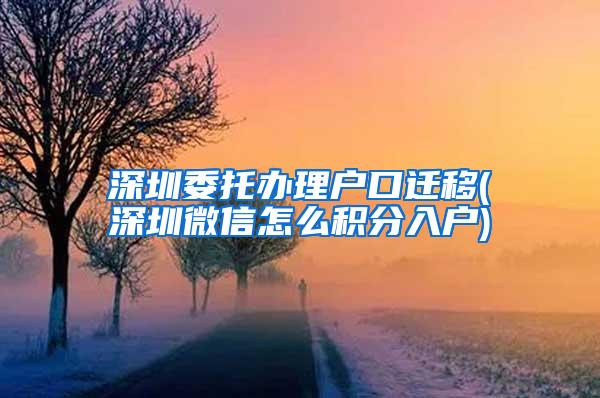 深圳委托办理户口迁移(深圳微信怎么积分入户)