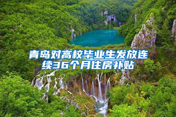 青岛对高校毕业生发放连续36个月住房补贴