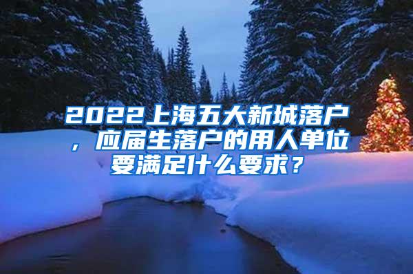 2022上海五大新城落户，应届生落户的用人单位要满足什么要求？