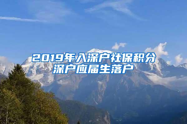 2019年入深户社保积分深户应届生落户