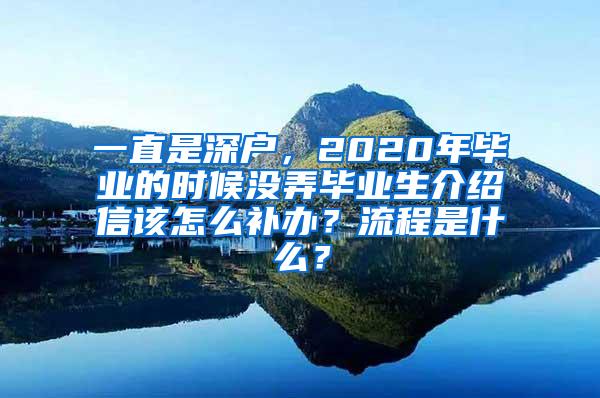 一直是深户，2020年毕业的时候没弄毕业生介绍信该怎么补办？流程是什么？