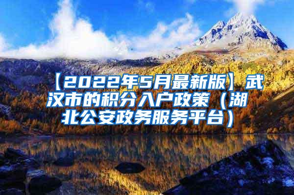 【2022年5月最新版】武汉市的积分入户政策（湖北公安政务服务平台）