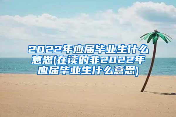 2022年应届毕业生什么意思(在读的非2022年应届毕业生什么意思)