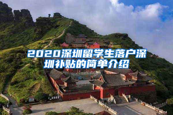 2020深圳留学生落户深圳补贴的简单介绍