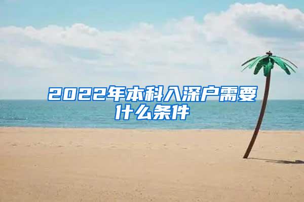 2022年本科入深户需要什么条件