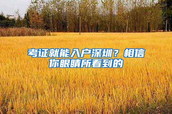 考证就能入户深圳？相信你眼睛所看到的