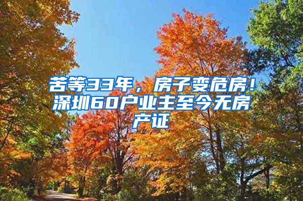 苦等33年，房子变危房！深圳60户业主至今无房产证