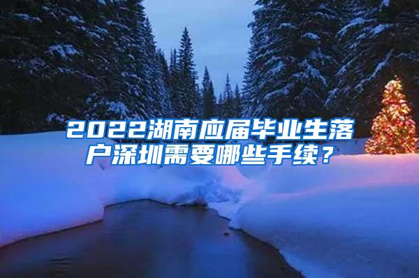 2022湖南应届毕业生落户深圳需要哪些手续？