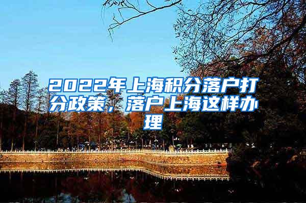 2022年上海积分落户打分政策，落户上海这样办理