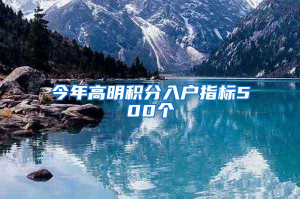 今年高明积分入户指标500个