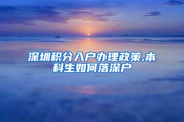 深圳积分入户办理政策,本科生如何落深户