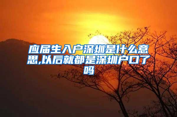 应届生入户深圳是什么意思,以后就都是深圳户口了吗