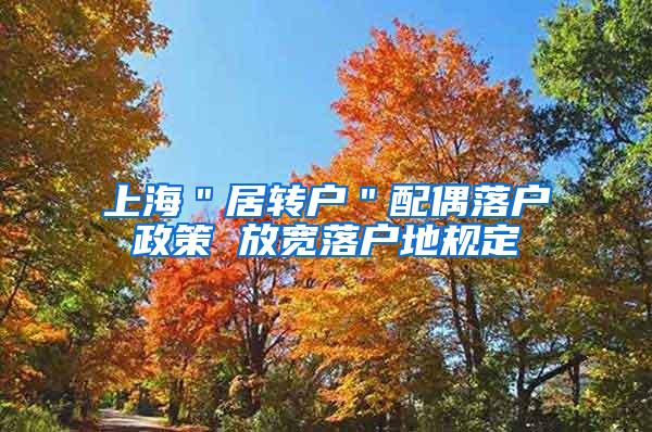 上海＂居转户＂配偶落户政策 放宽落户地规定