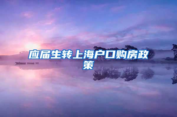 应届生转上海户口购房政策