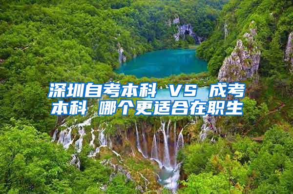 深圳自考本科 VS 成考本科 哪个更适合在职生