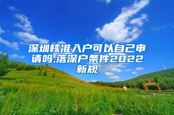 深圳核准入户可以自己申请吗,落深户条件2022新规