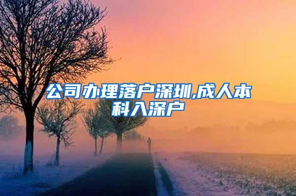 公司办理落户深圳,成人本科入深户