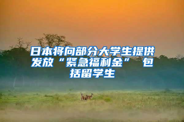 日本将向部分大学生提供发放“紧急福利金” 包括留学生