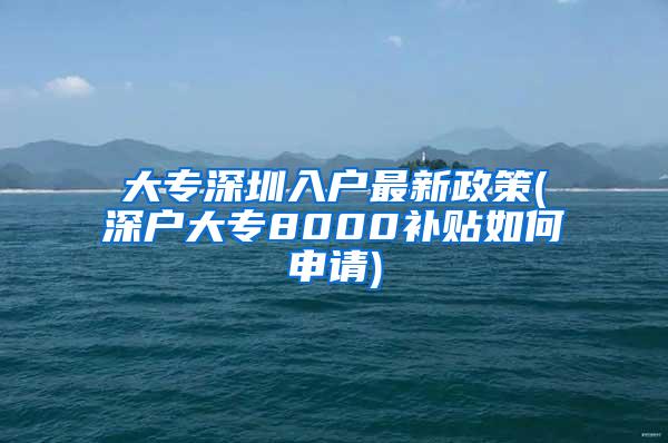 大专深圳入户最新政策(深户大专8000补贴如何申请)