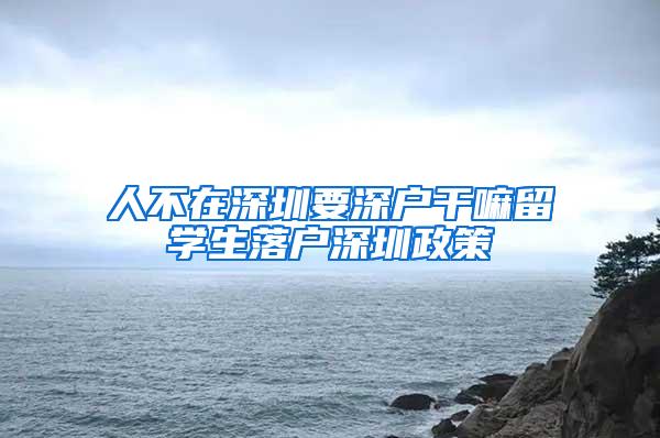 人不在深圳要深户干嘛留学生落户深圳政策