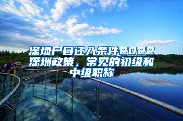 深圳户口迁入条件2022深圳政策，常见的初级和中级职称