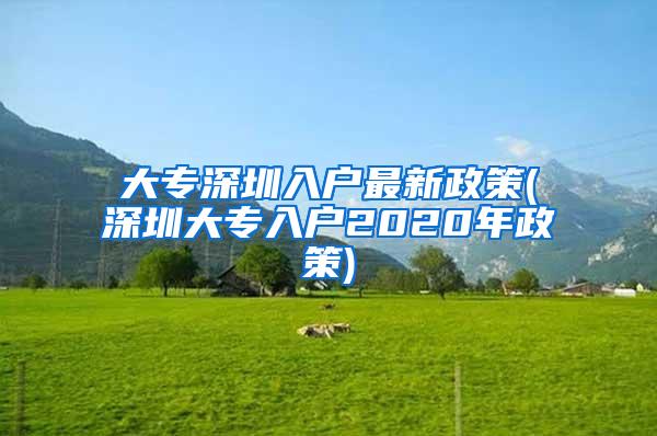 大专深圳入户最新政策(深圳大专入户2020年政策)