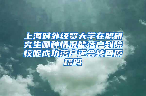 上海对外经贸大学在职研究生哪种情况能落户到院校呢成功落户还会转回原籍吗