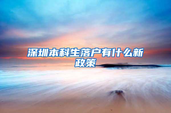 深圳本科生落户有什么新政策