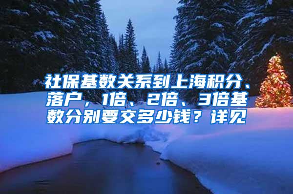 社保基数关系到上海积分、落户，1倍、2倍、3倍基数分别要交多少钱？详见