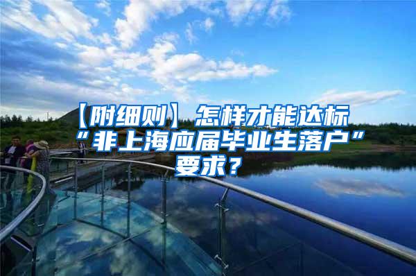 【附细则】怎样才能达标“非上海应届毕业生落户”要求？