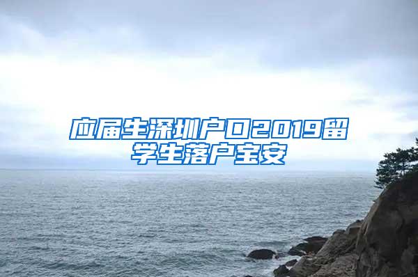 应届生深圳户口2019留学生落户宝安