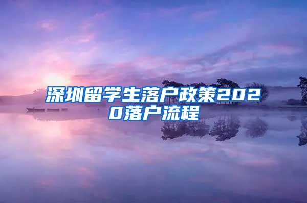 深圳留学生落户政策2020落户流程