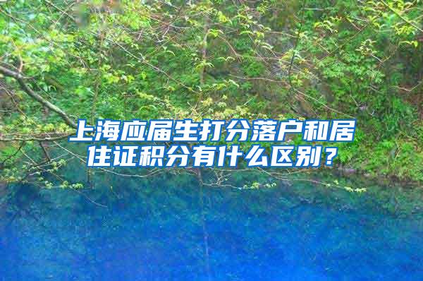 上海应届生打分落户和居住证积分有什么区别？