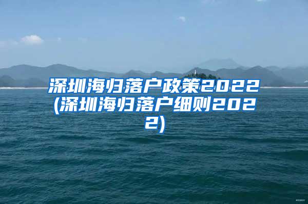 深圳海归落户政策2022(深圳海归落户细则2022)