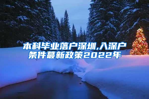 本科毕业落户深圳,入深户条件蕞新政策2022年