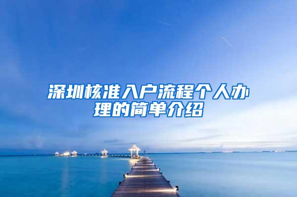 深圳核准入户流程个人办理的简单介绍