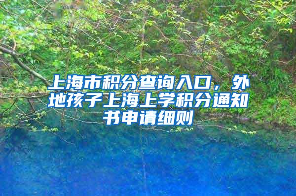 上海市积分查询入口，外地孩子上海上学积分通知书申请细则