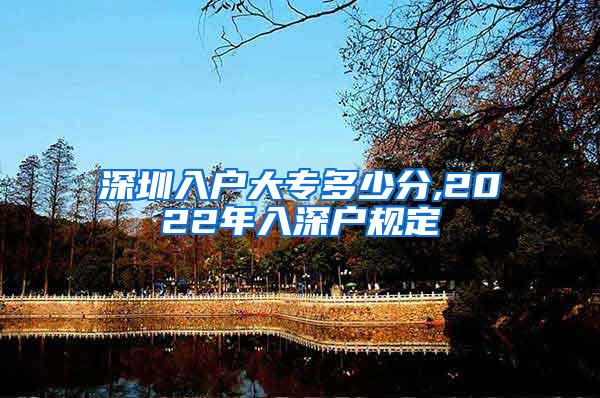 深圳入户大专多少分,2022年入深户规定