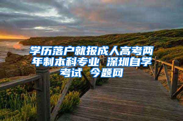 学历落户就报成人高考两年制本科专业 深圳自学考试 今题网