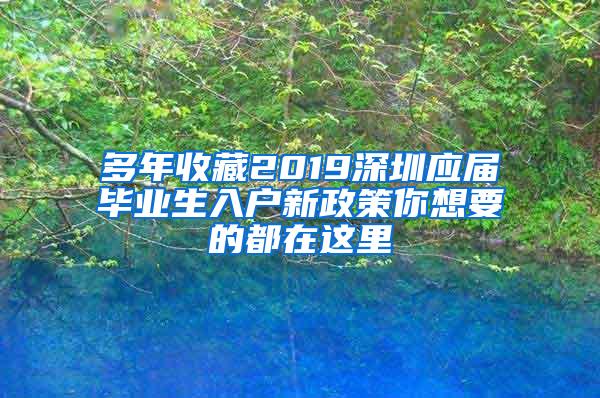 多年收藏2019深圳应届毕业生入户新政策你想要的都在这里