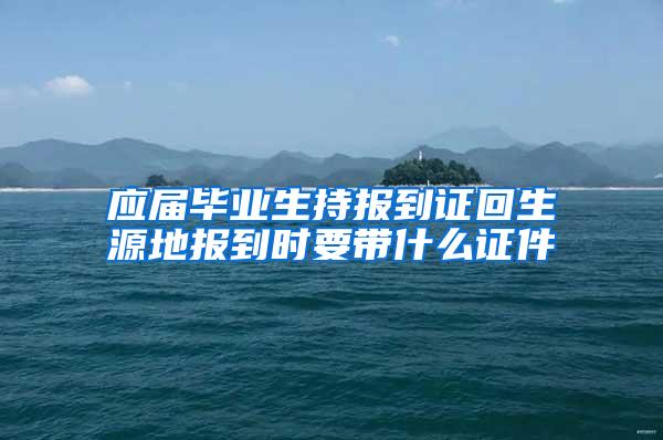 应届毕业生持报到证回生源地报到时要带什么证件