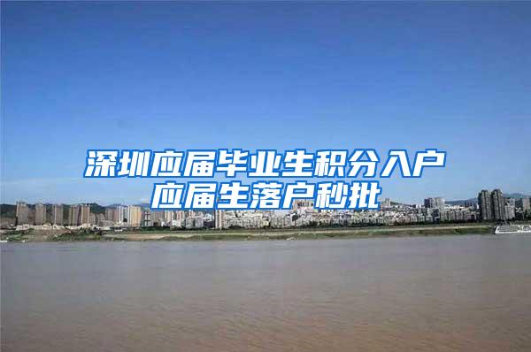 深圳应届毕业生积分入户应届生落户秒批