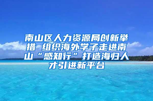 南山区人力资源局创新举措 组织海外学子走进南山“感知行”打造海归人才引进新平台