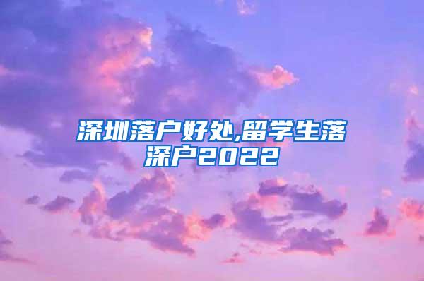 深圳落户好处,留学生落深户2022