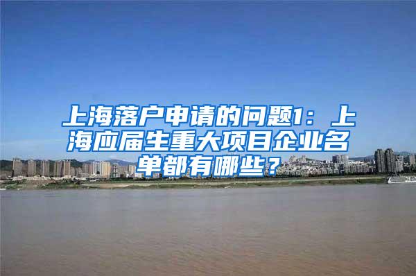 上海落户申请的问题1：上海应届生重大项目企业名单都有哪些？