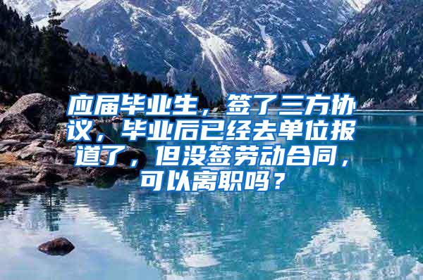 应届毕业生，签了三方协议，毕业后已经去单位报道了，但没签劳动合同，可以离职吗？